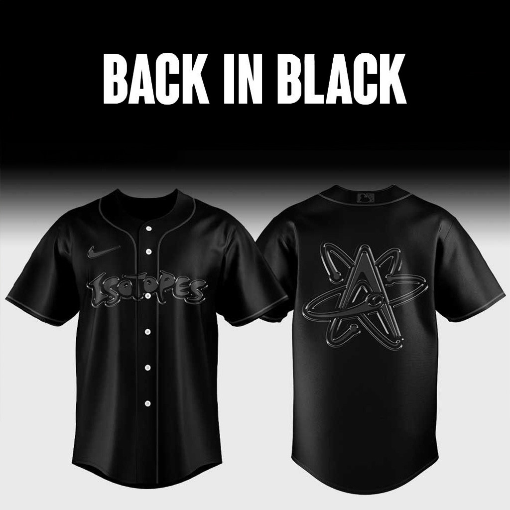 Albuquerque Isotopes X Back In Black 2025 Baseball Jersey Isotopes Merch Dad Gifts-1