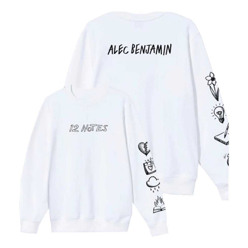 Alec Benjamin Merch 12 Notes Tour Crewneck Sweatshirt Music Lover Gift Ideas For Him-1