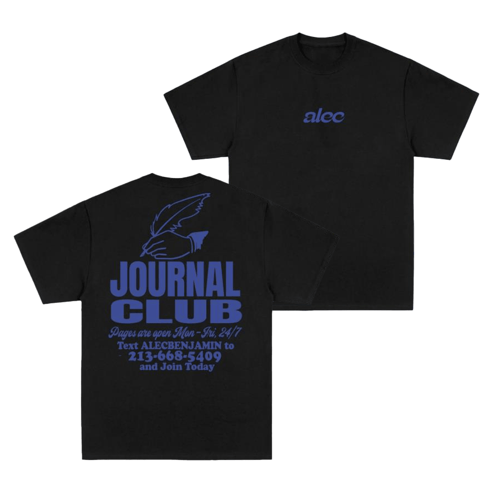 Alec Benjamin Merch Journal Club Black T-Shirt Gifts For Music Enthusiasts-1