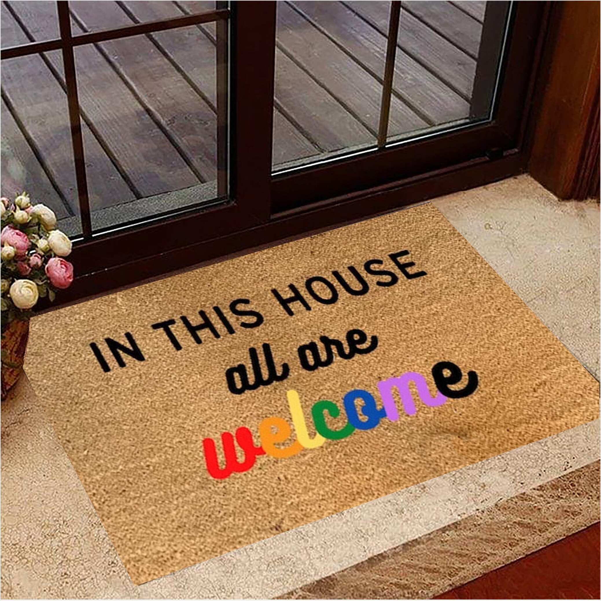 All Are Welcome Here Doormat Support LGBT This House Everyone Is Welcome Here Doormat-1