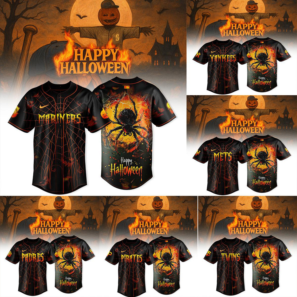 All Team MLB Celebration Halloween Spider 2025 Jersey MLB Merch Gifts For Baseball Fans-1 All Team MLB Celebration Halloween Spider 2025 Jersey MLB Merch Gifts For Baseball Fans-1