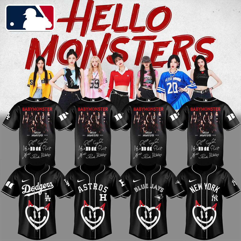 All Team MLB X Babymonster Hello Monsters Tour 2025 Jersey MLB Merch Fans Gifts-1