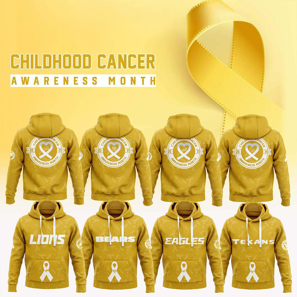 All Team NFL X Childhood Cancer Awareness Month 2025 Hoodie NFL Merch Best Football Gifts-1