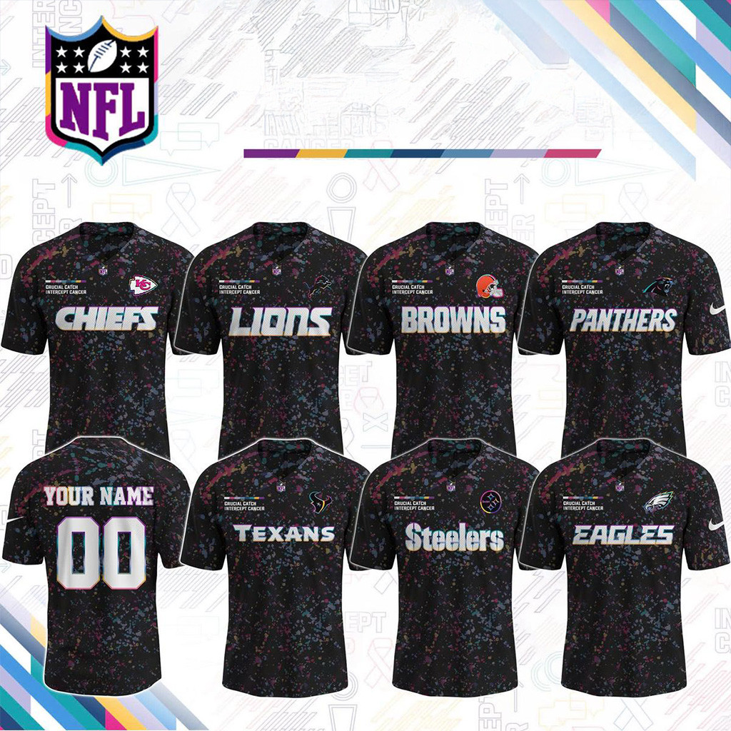 All Team NFL X Crucial Catch Intercept Cancer Football Jersey NFL Merch Football Fan Gift Ideas-1