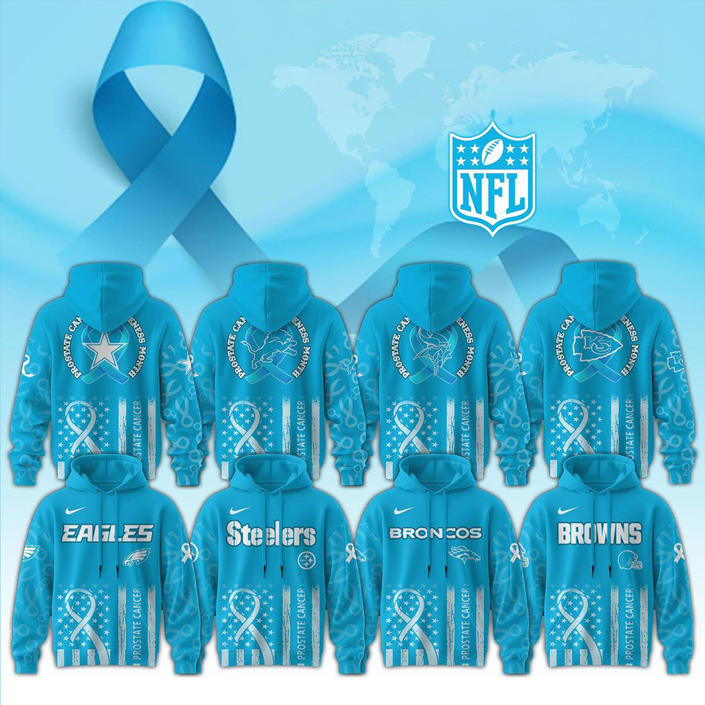 All Team NFL X Prostate Cancer Awareness Hoodie NFL Merch Football Gifts For Fans-1