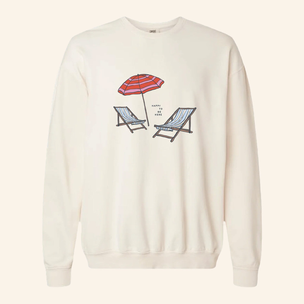 Allie Rose Co Merch Happy To Be Here Sweatshirt Summer Gifts For Him Her-1