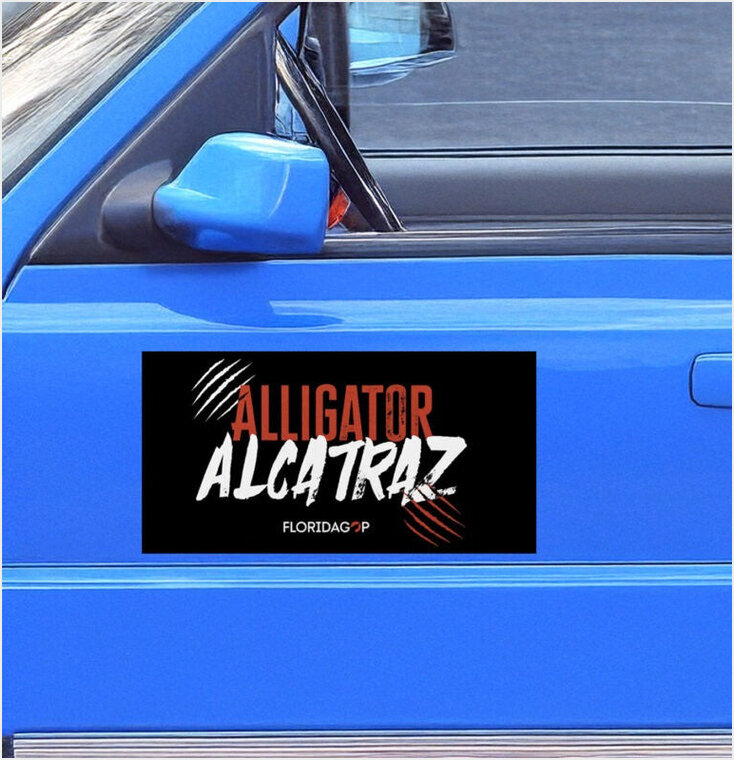 Alligator Alcatraz Car Magnet Official Alligator Alcatraz Merch Florida GOP Store Gifts For Dad-1