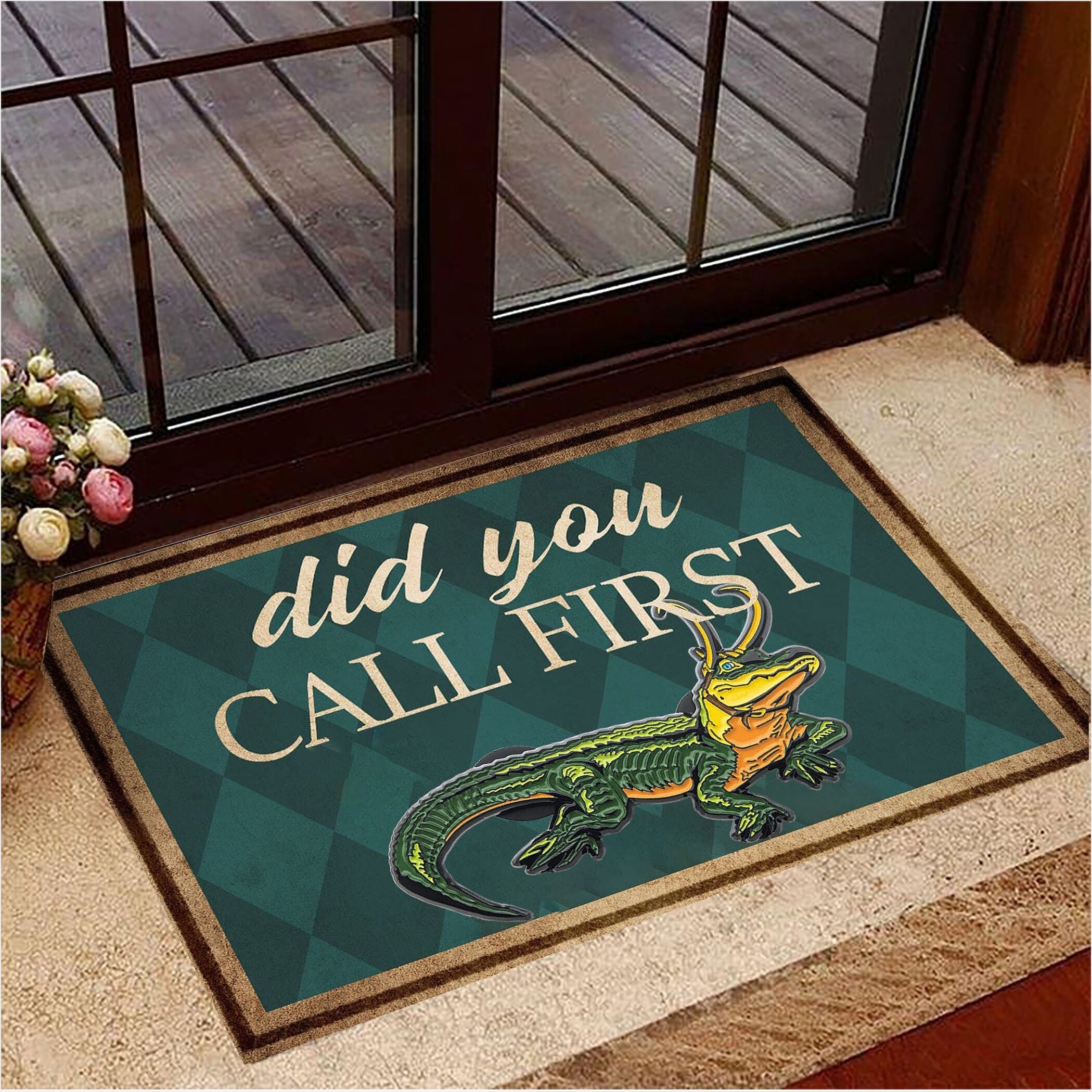 Alligator Loki Did You Call First Doormat Funny Door Mats Alligator Loki Merch Gifts For Fans-1