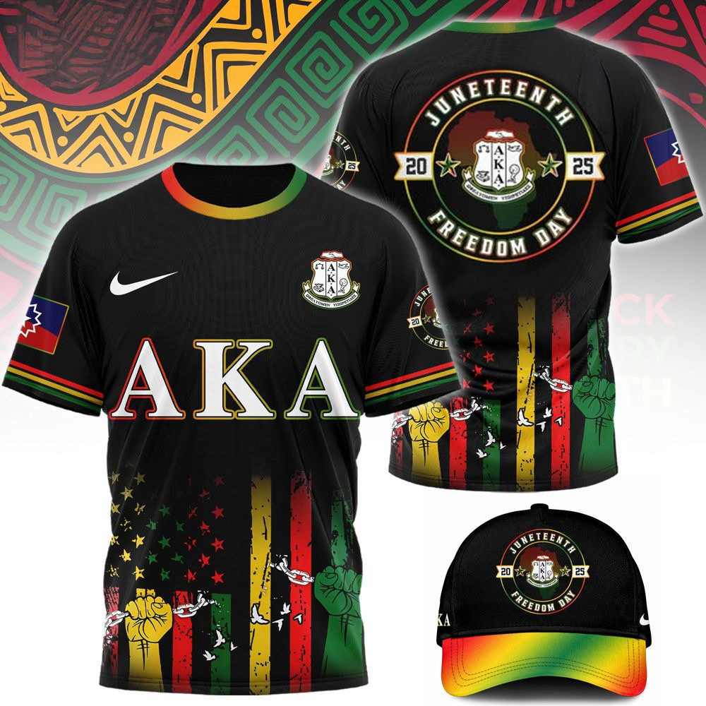 Alpha Kappa Alpha Happy Juneteenth 2025 Freedom Day T-Shirt Best Gifts For Dad-1