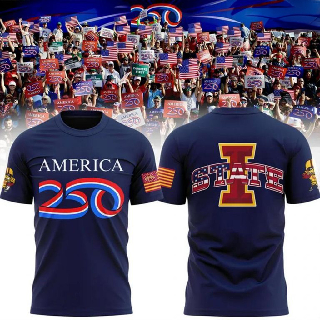 America 250 Iowa State Cyclones Navy Blue T-Shirt Great Gifts For Basketball Fans-1 America 250 Iowa State Cyclones Navy Blue T-Shirt Great Gifts For Basketball Fans-1