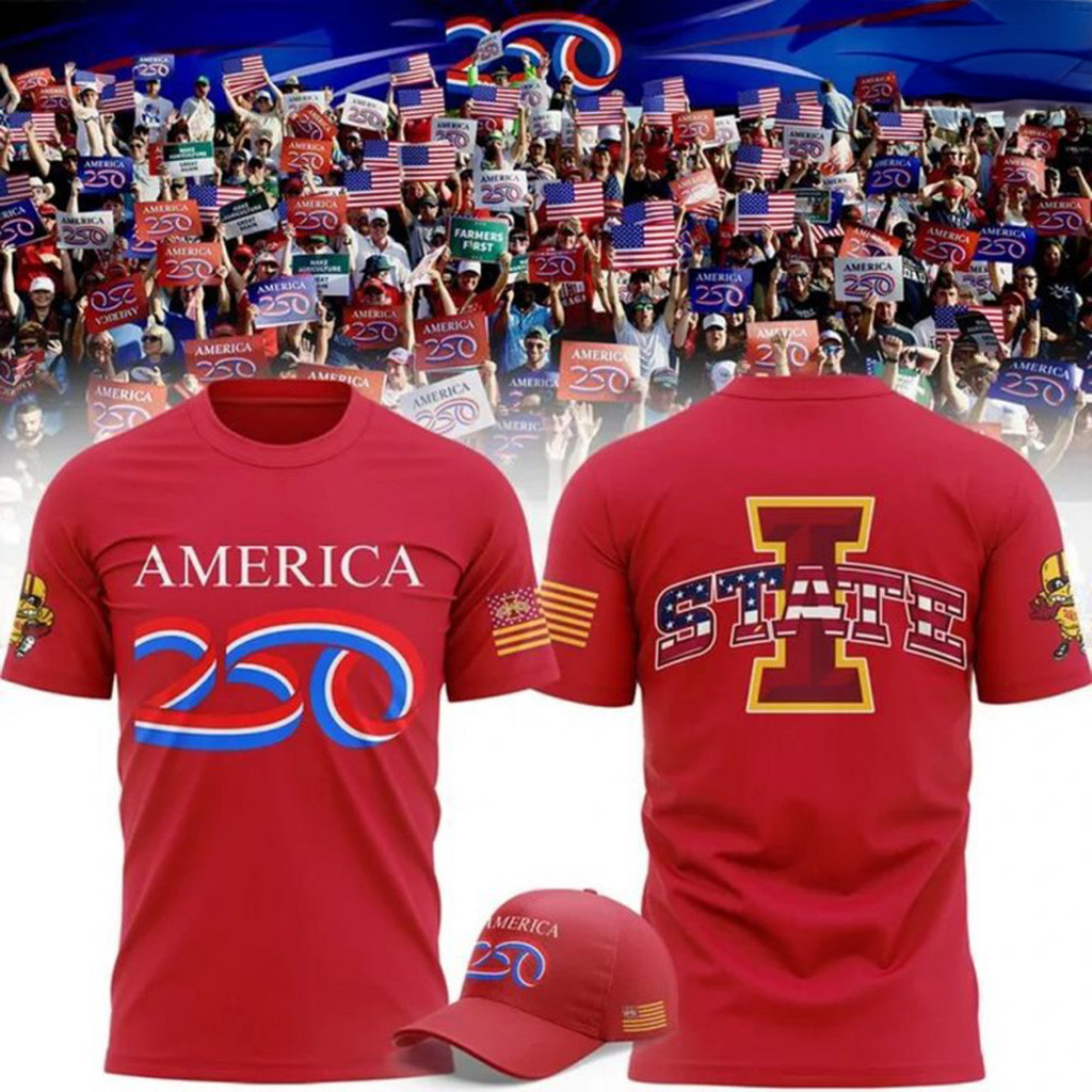 America 250 Iowa State Cyclones Red T-Shirt Great Gifts For Basketball Fans-1 America 250 Iowa State Cyclones Red T-Shirt Great Gifts For Basketball Fans-1