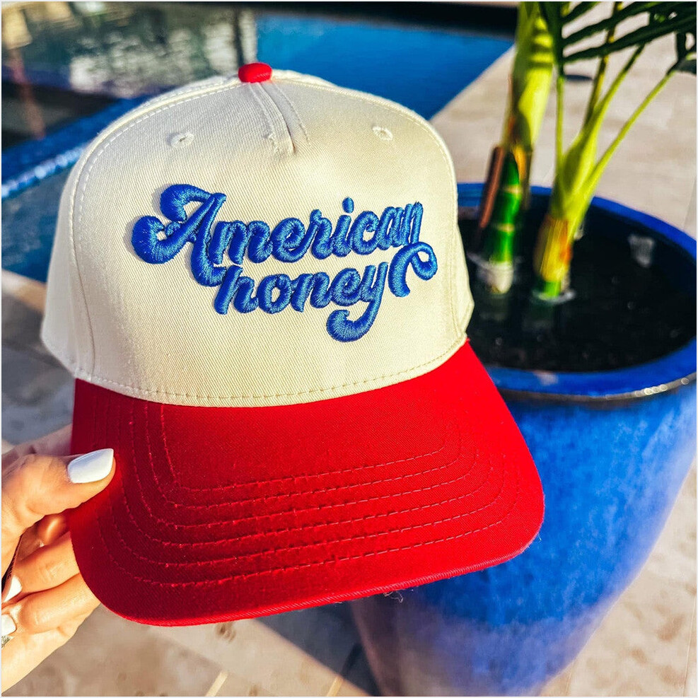American Honey Hat Embroidered Gift Ideas For Boyfriend Birthday Gifts For Besties-1