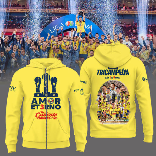 Amor Et3rno Grand3S Decorazon Club America Zip Hoodie Gifts For Soccer Fans-1