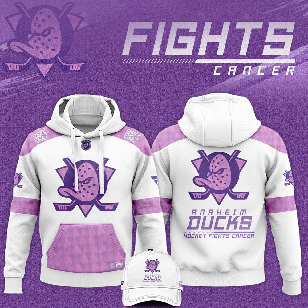 Anaheim Ducks 2024 Hockey Fights Cancer Hoodie Best Gifts For Hockey Fans-1
