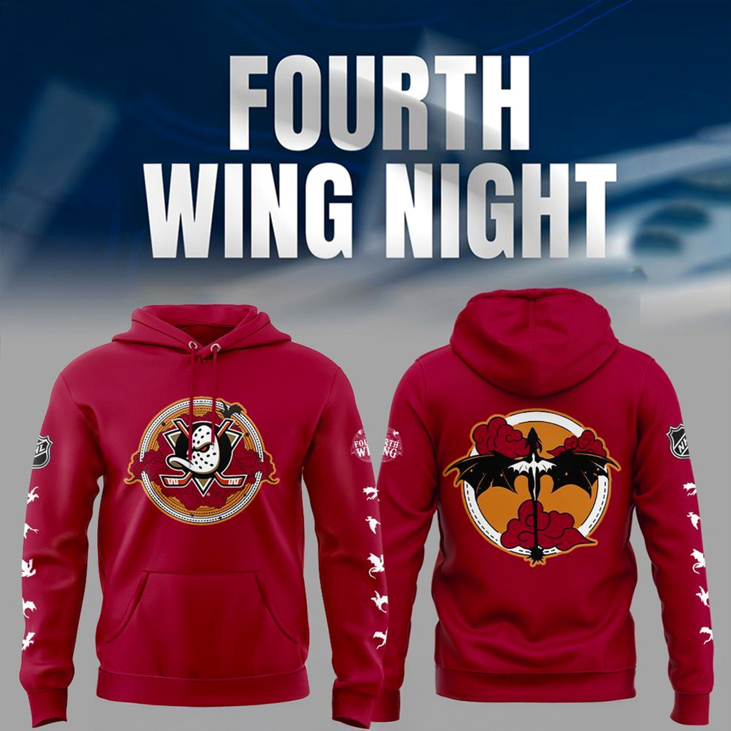 Anaheim Ducks X Fourth Wing Night Hoodie Anaheim Ducks Merch Gifts For Football Fan-1