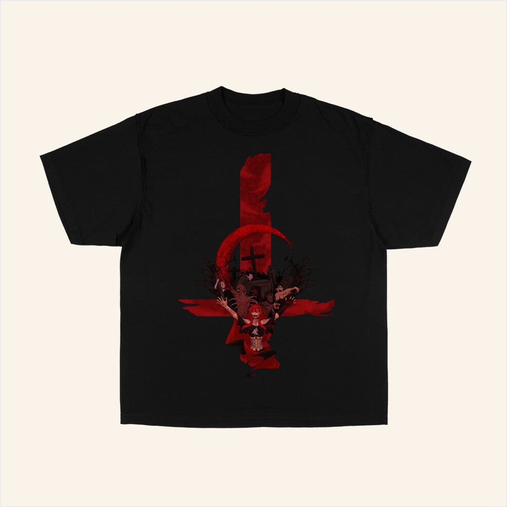 Anarchist Sanctuary Merch Graveyard T-Shirt Him Gifts Birthday Gifts For Fans-1