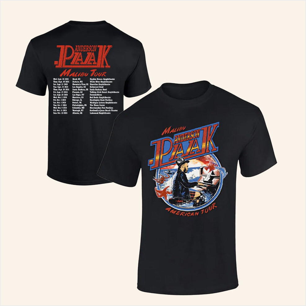 Anderson Paak Merch Malibu Tour 2025 Black T-Shirt Gifts For Best Friends Gifts For Him-1