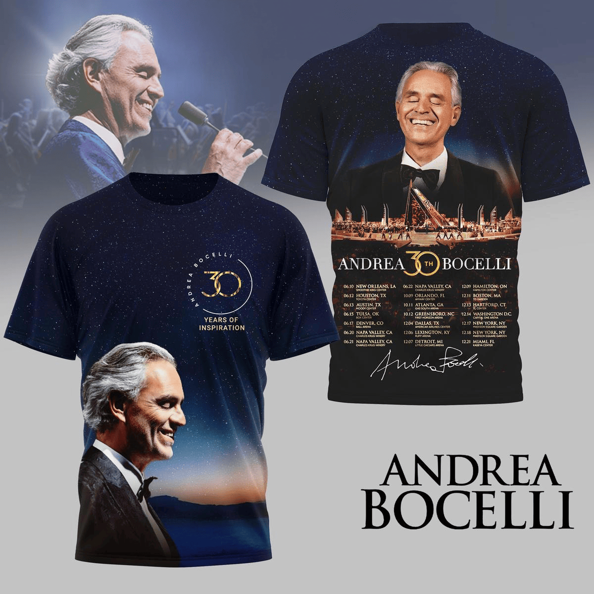 Andrea Bocelli 30 Years Of Inspiration Shirt Andrea Bocelli Merch Gifts For Dad-1