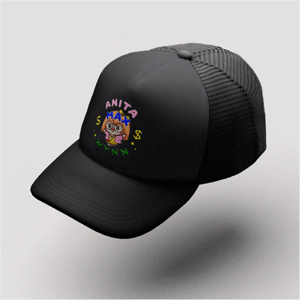 Anita Max Wynn Hat Drake Merch Embroidered Black Trucker Hat Gifts For Girlfriend Gifts For BFF-1