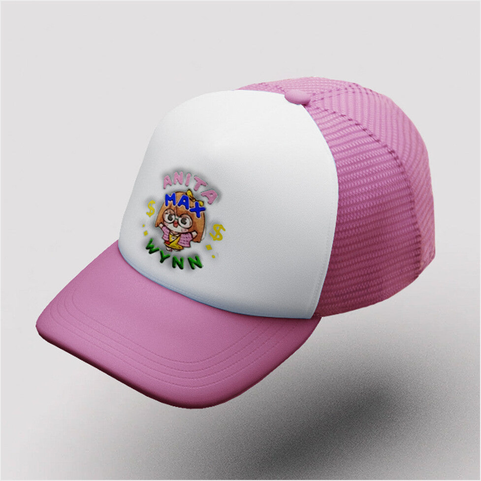 Anita Max Wynn Hat Drake Merch Embroidered White And Pink Trucker Hat Gifts For Besties-1