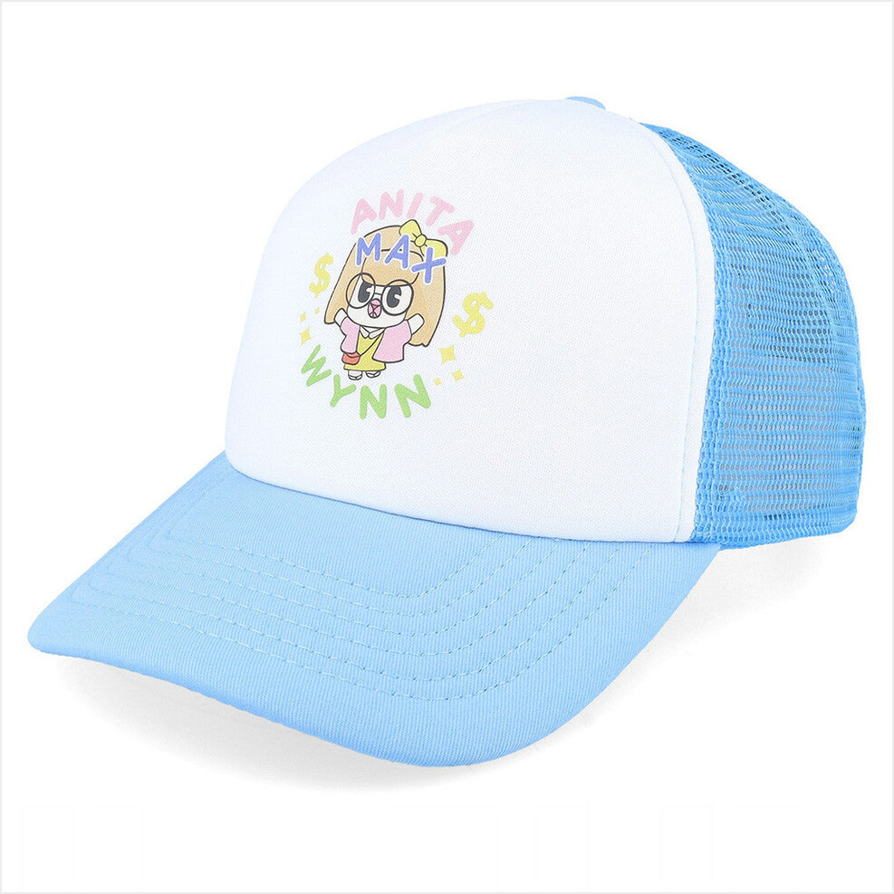Anita Max Wynn Hat Drake Merch Light Blue And White Trucker Hat Gifts For Sister Gifts For Fans-1