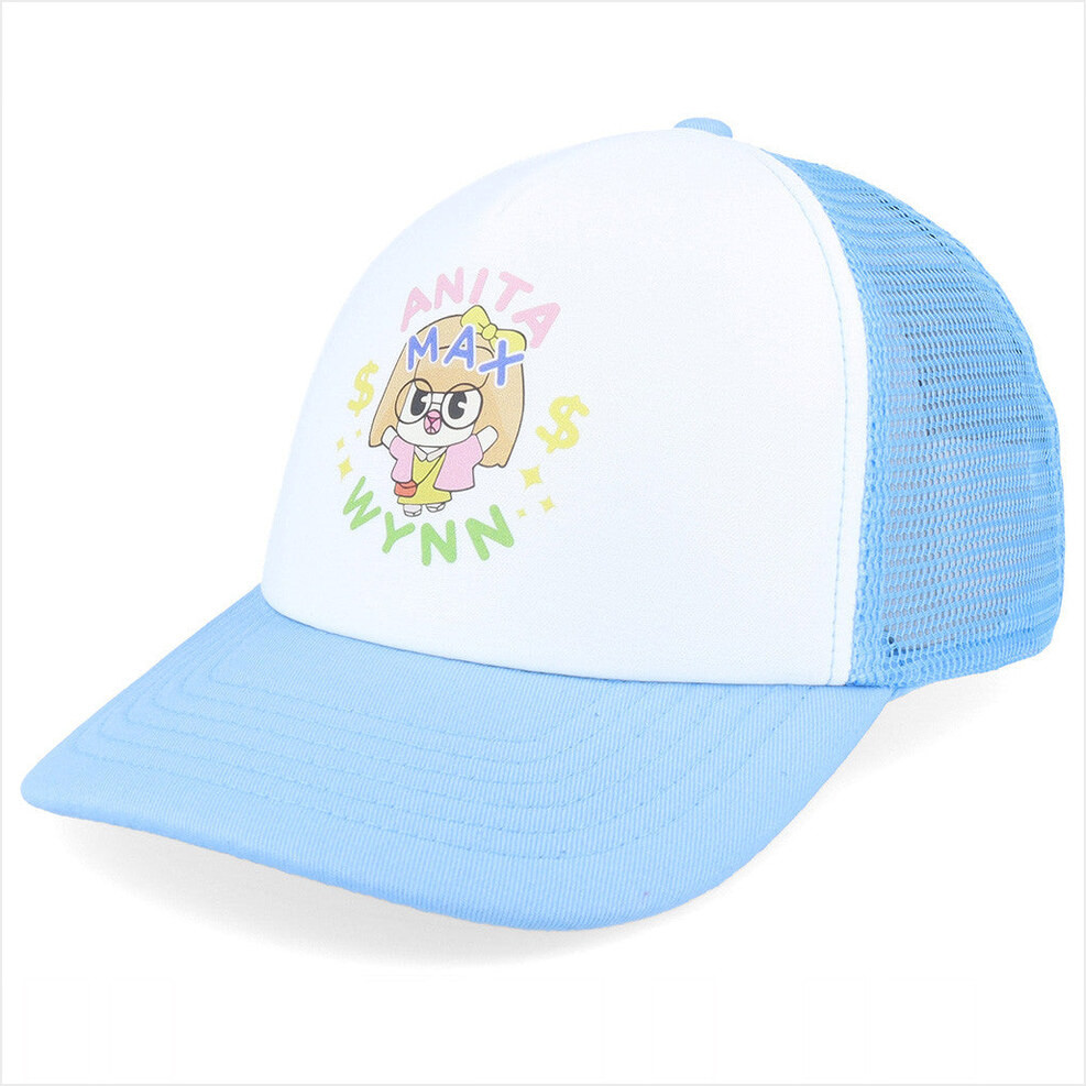 Anita Max Wynn Hat Drake Merch White And Light Blue Trucker Hat Cute Gifts For Friends-1