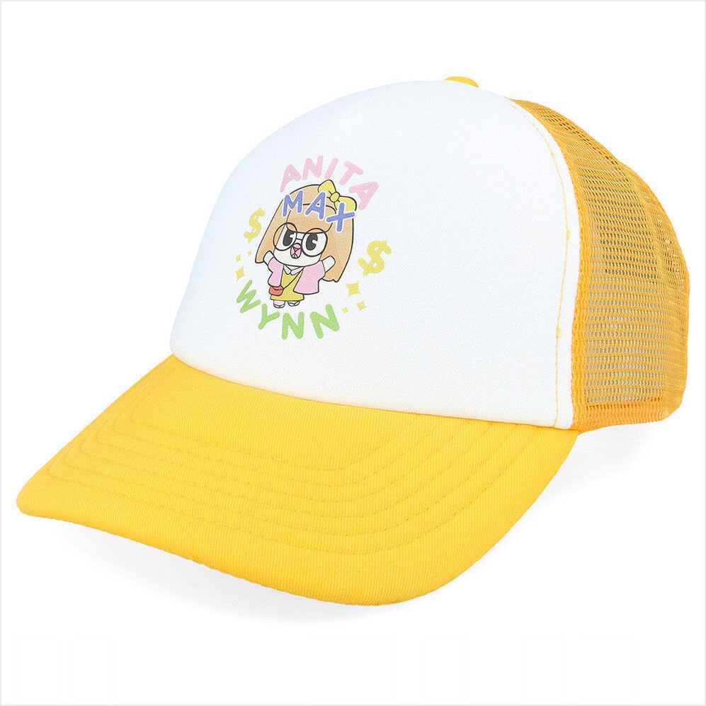 Anita Max Wynn Hat Drake Merch Yellow And White Trucker Hat Cute Gifts For Wife Gifts For Fans-1