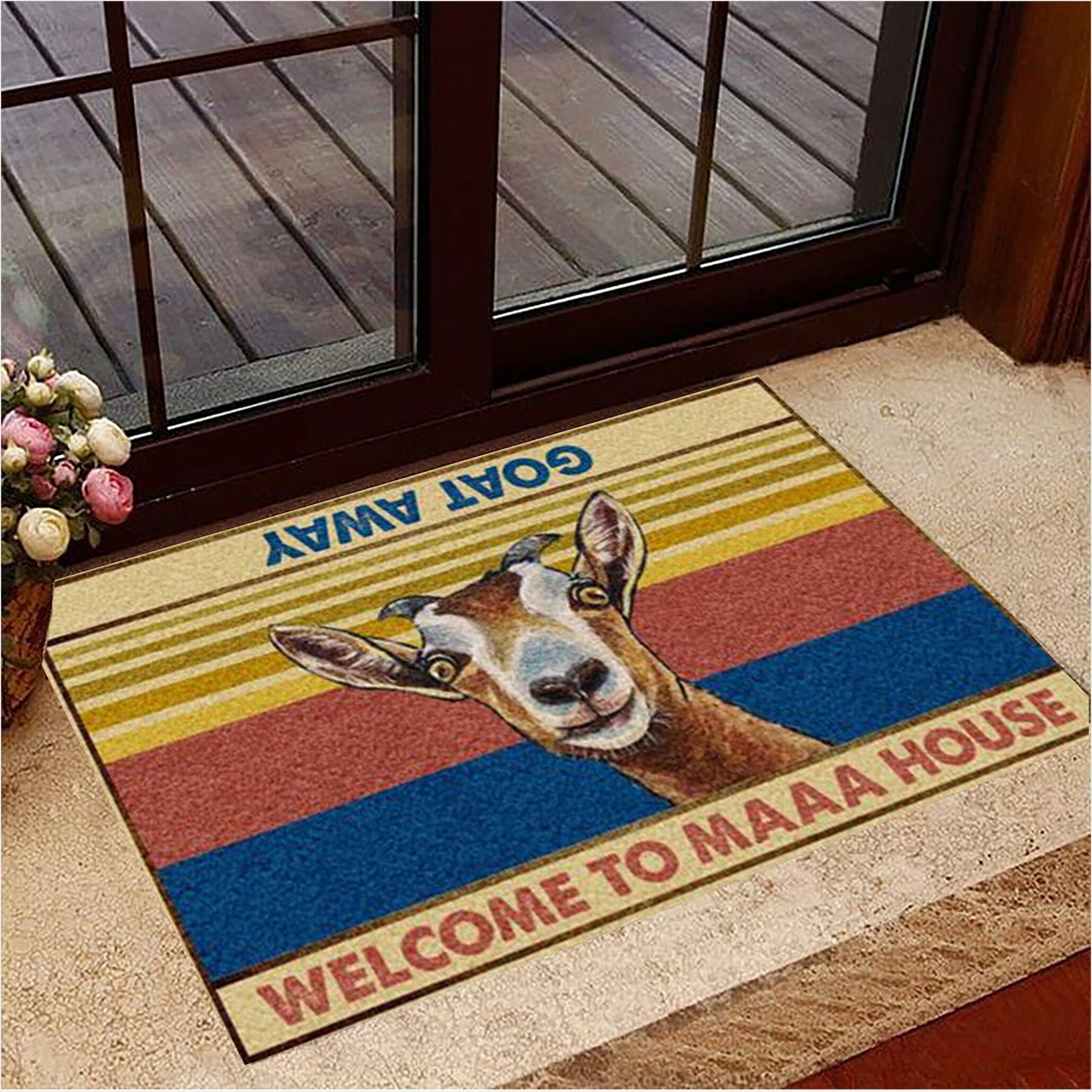 Antelope Goat Away Welcome To Maaa House Doormat Funny Doormat Sayings Inspire Home Decor-1