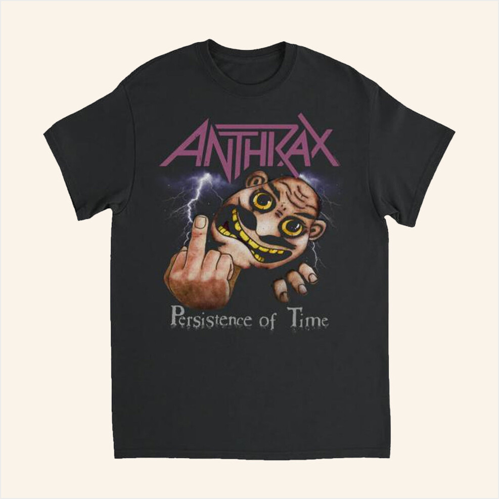 Anthrax Merch Persistence Vintage Airbrush T-Shirt Gifts For Father Birthday Gifts For Fans-1