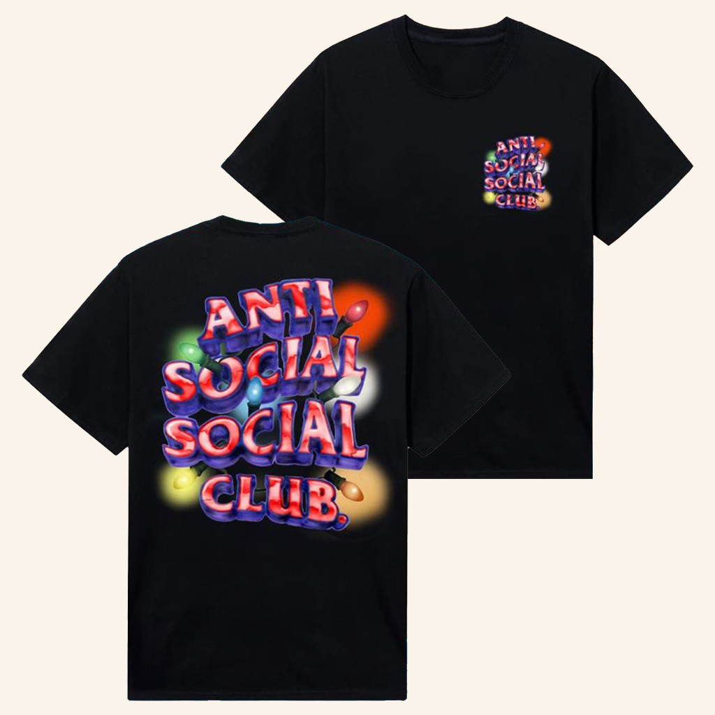 Anti Social Social Club Merch All Of The Lights Black T-Shirt Gifts For Him-1
