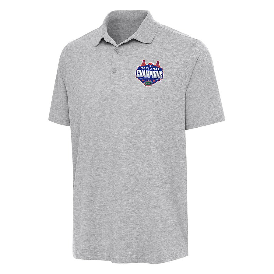 Antigua Heather Gray Florida Gators 2025 NCAA Men's Basketball National Champions Polo Men's-1