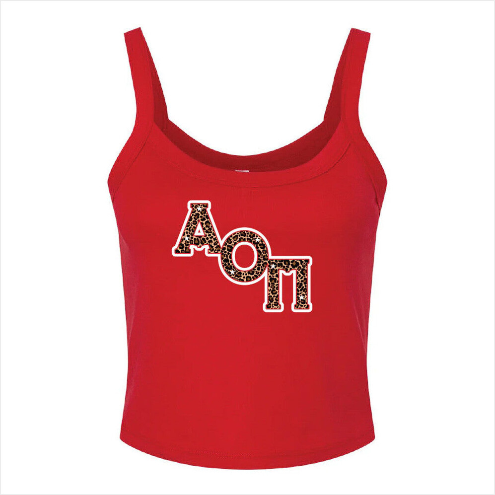 Aoii Merch Red Cheetah Letter Tank Gift Ideas For Her Birthday Gifts For Best Friend-1