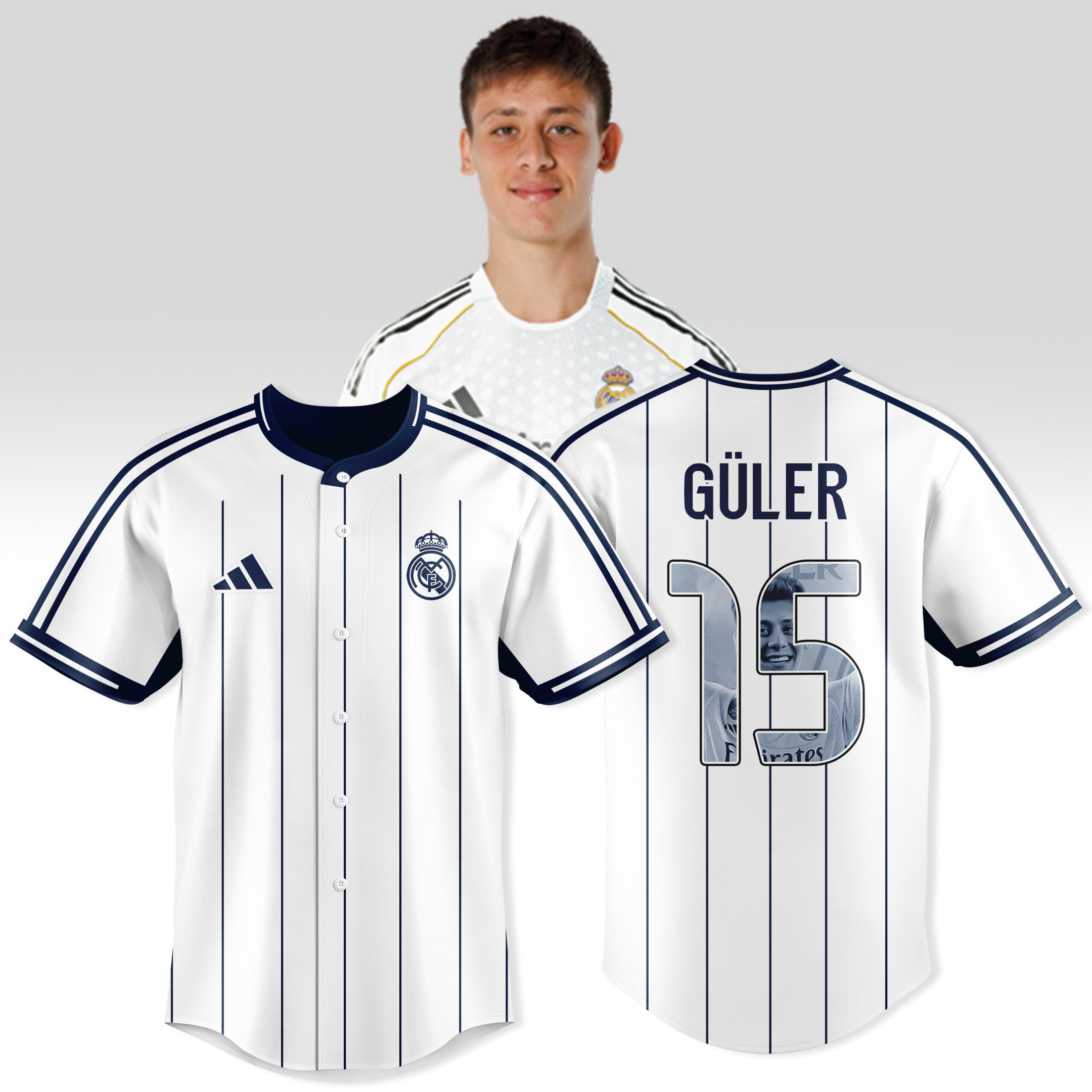 Arda Guler 15 Real Madrid Personalized Baseball Jersey For Fans-1
