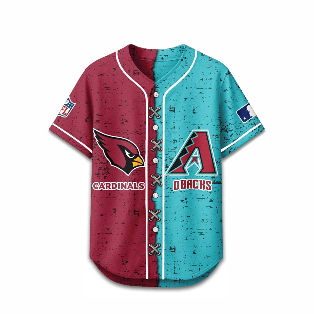 Arizona Cardinals Mix Arizona Diamondbacks Sporty New Design Baseball Jersey Fan Merch-1