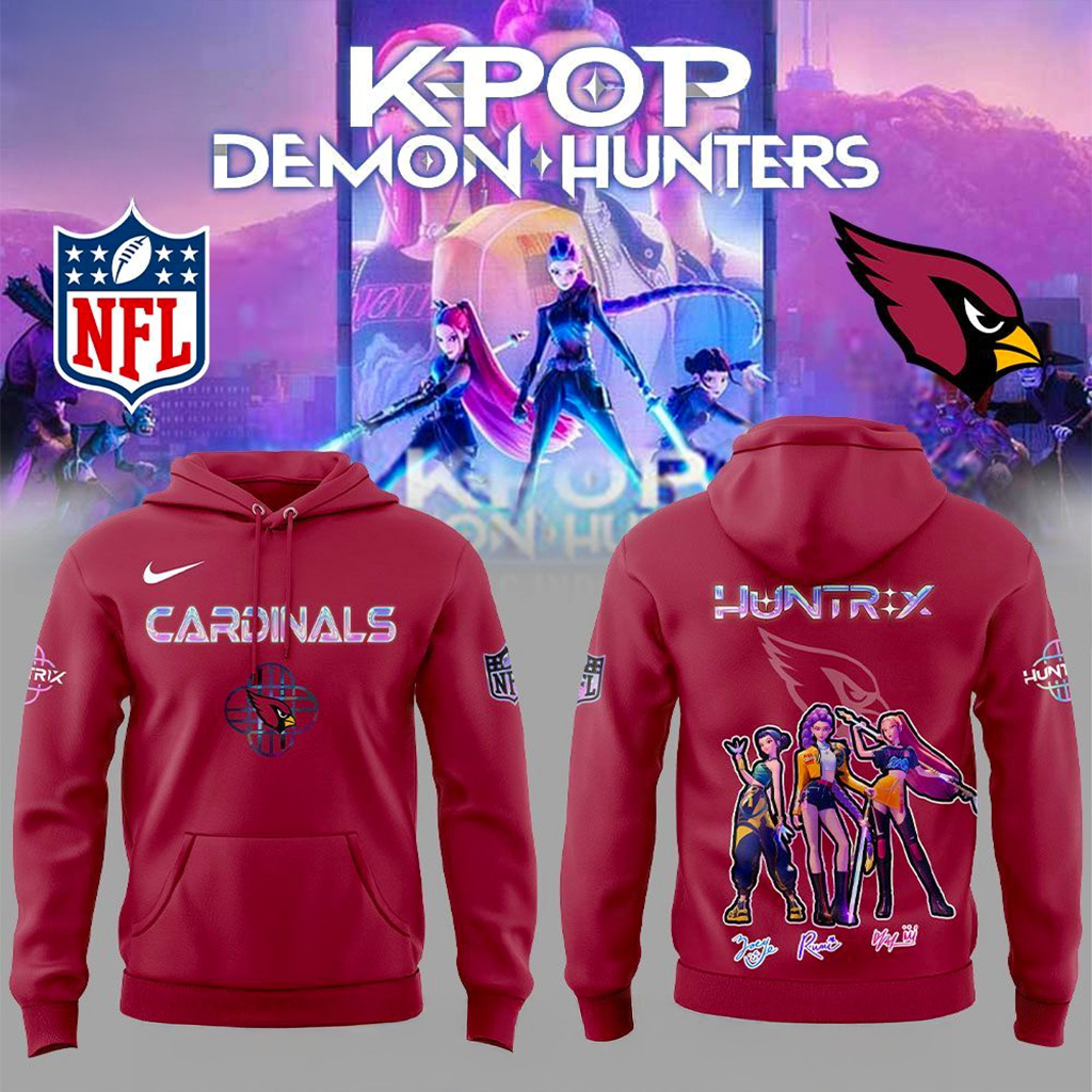 Arizona Cardinals x KPop Demon Hunters Hoodie Arizona Cardinals Merch Best Gift For Her-1