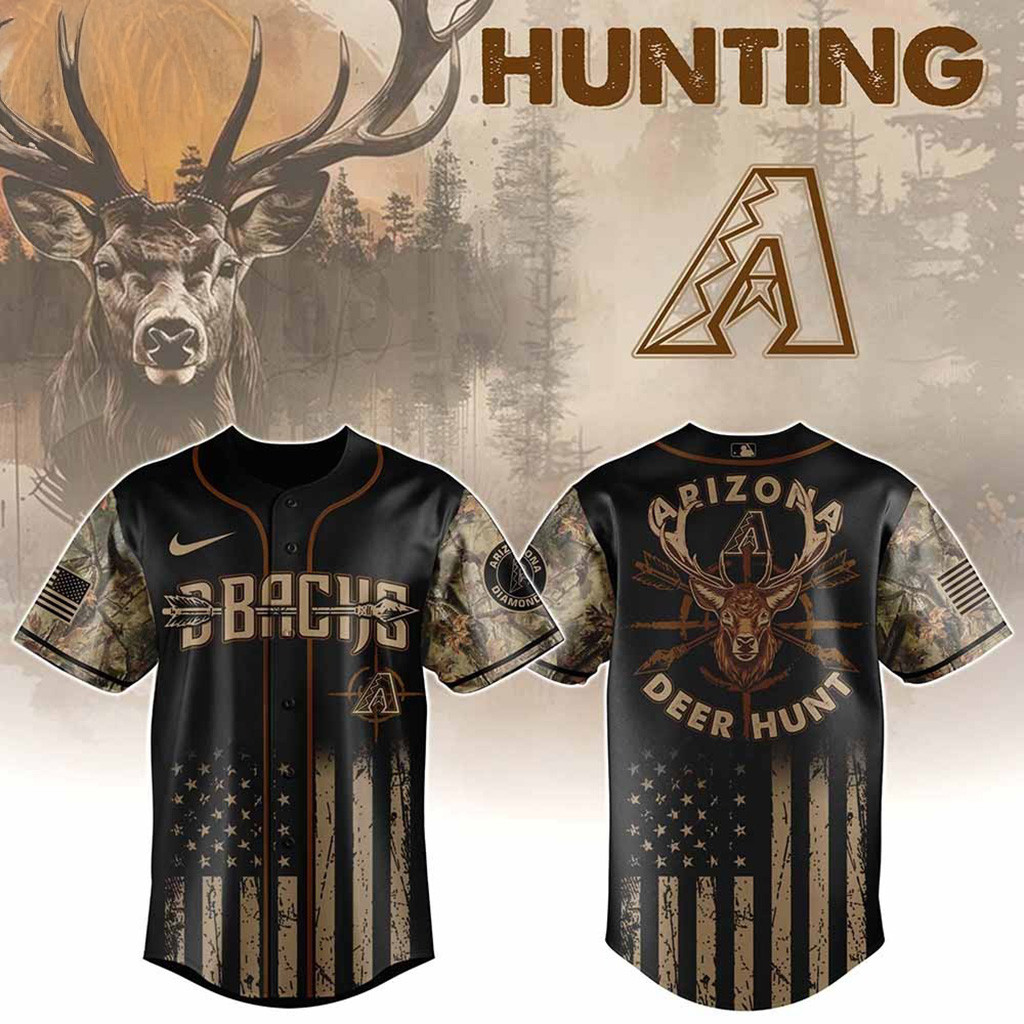 Arizona Diamondbacks MLB X Deer Hunting Baseball Jersey Diamondbacks Merch Gifts For Fans-1