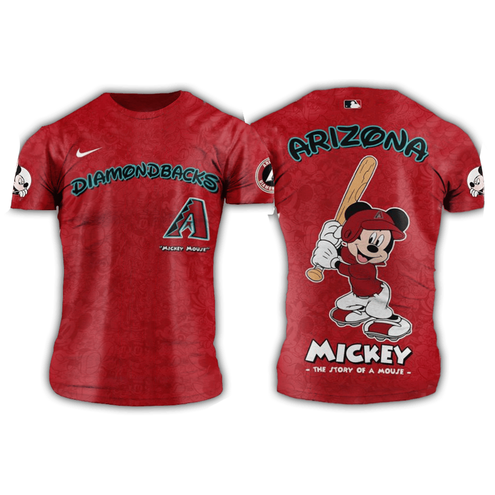 Arizona Diamondbacks MLB x Mickey Night Game Shirt Arizona Diamondbacks Merch Gifts For Fans-1
