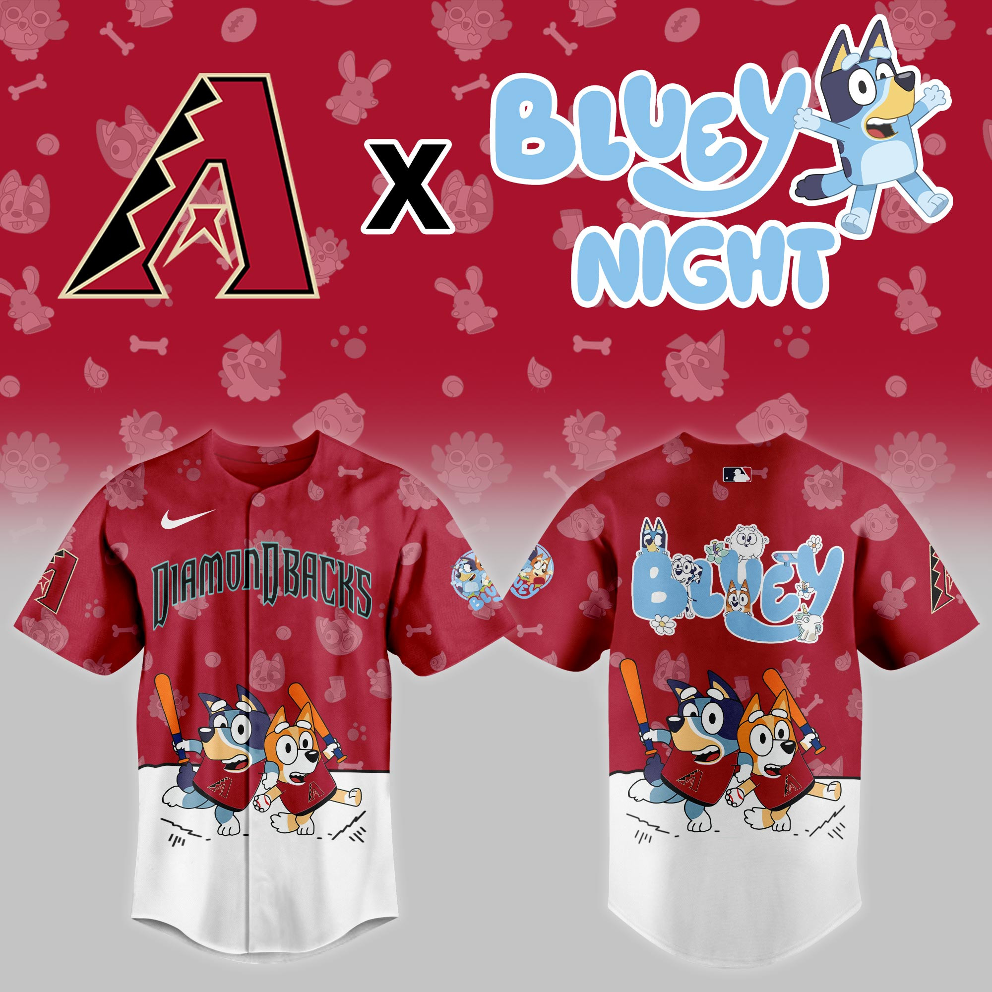 Arizona Diamondbacks Mlb X Bluey Night Baseball Jersey For Fan-1 Arizona Diamondbacks Mlb X Bluey Night Baseball Jersey For Fan-1
