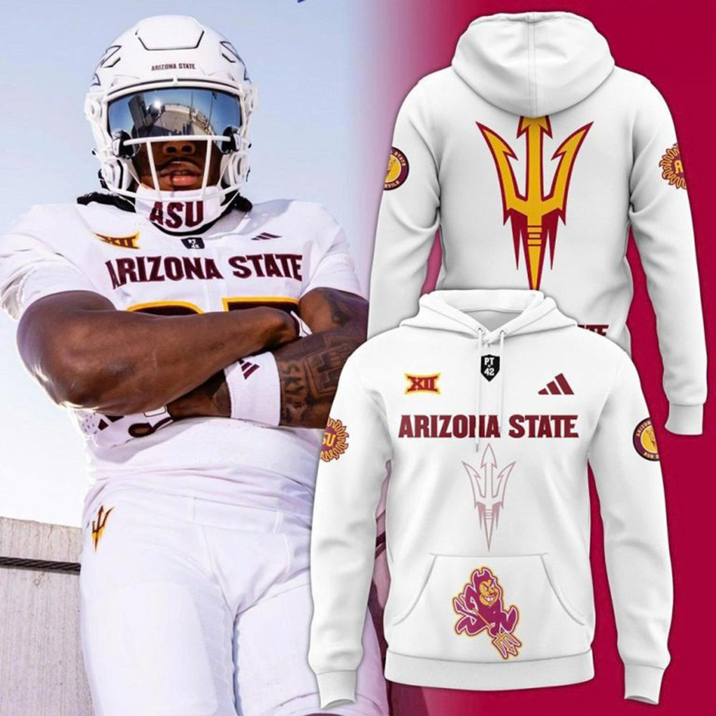 Arizona State Sun Devils 2025 Core Uniform White Hoodie Sun Devils Merch Fans Gifts-1