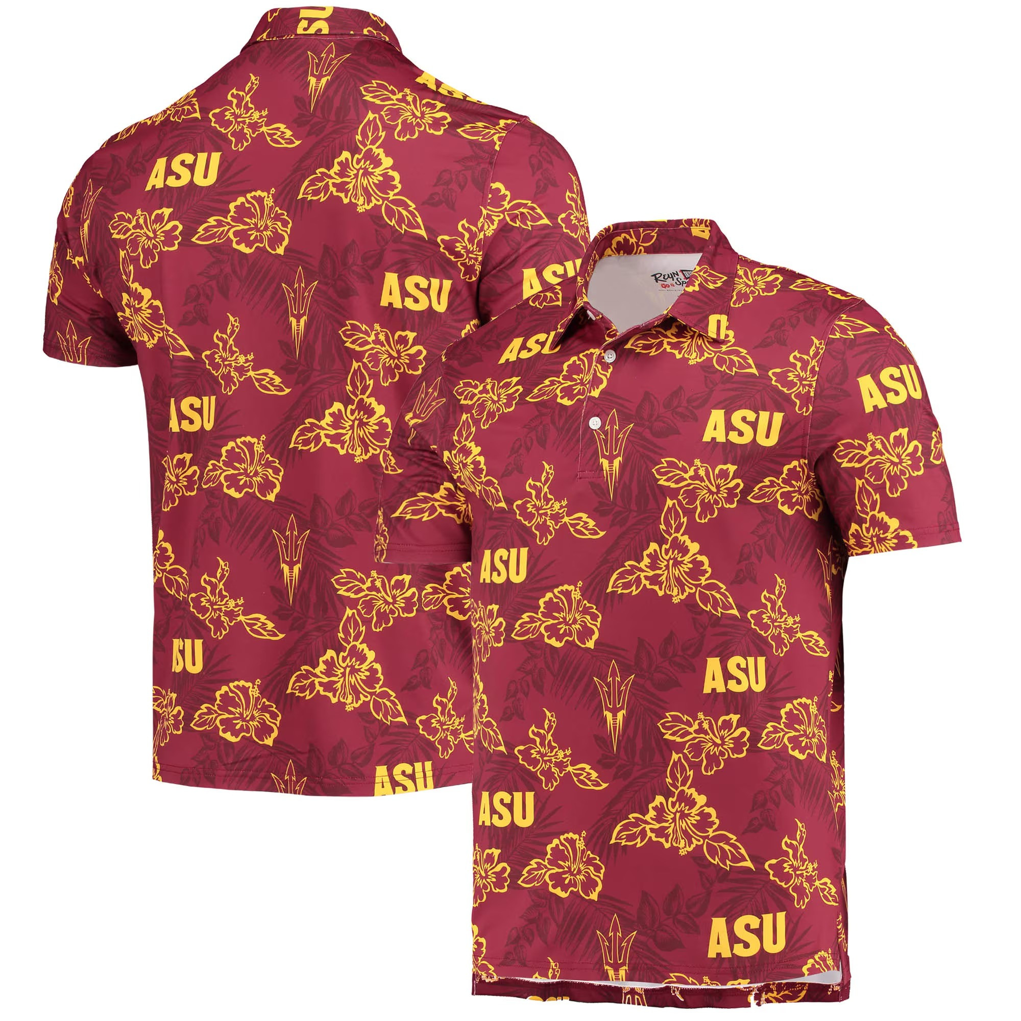 Arizona State Sun Devils Floral Polo Shirt NCAA Aloha Shirt Perfect Father's Day Gifts-1