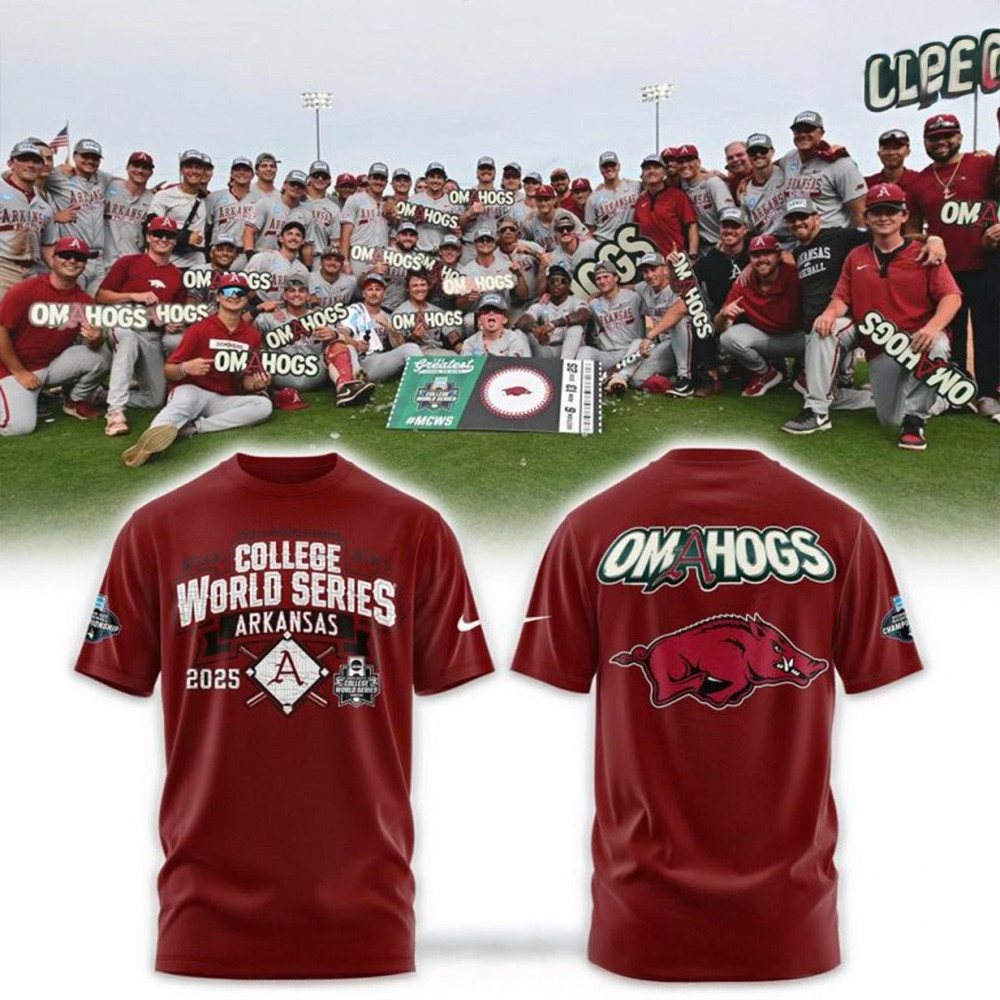 Arkansas Baseball OMAHOGS 2025 College World Series T-Shirt Arkansas Razorbacks Merch-1