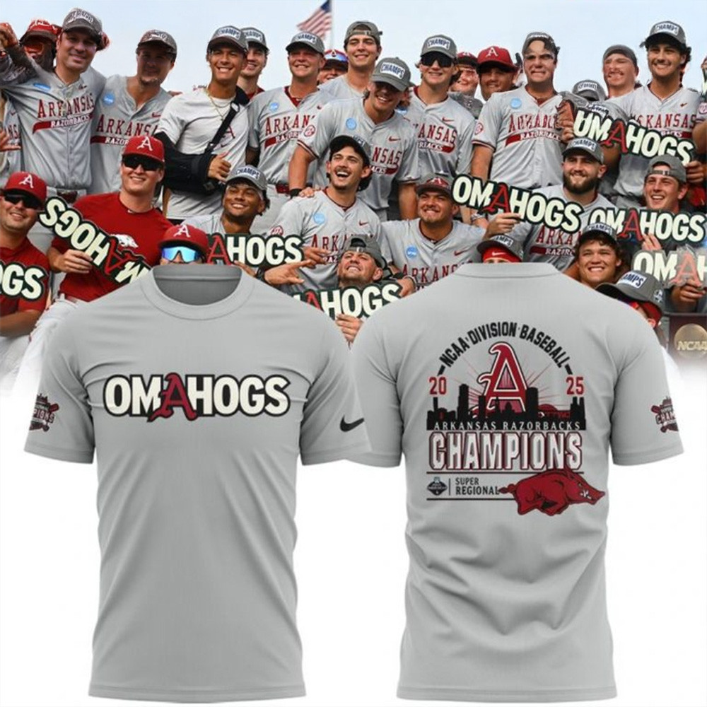 Arkansas Baseball Omahogs Super Regionals Champions Shirt 2025 Arkansas Razorbacks Merch-1