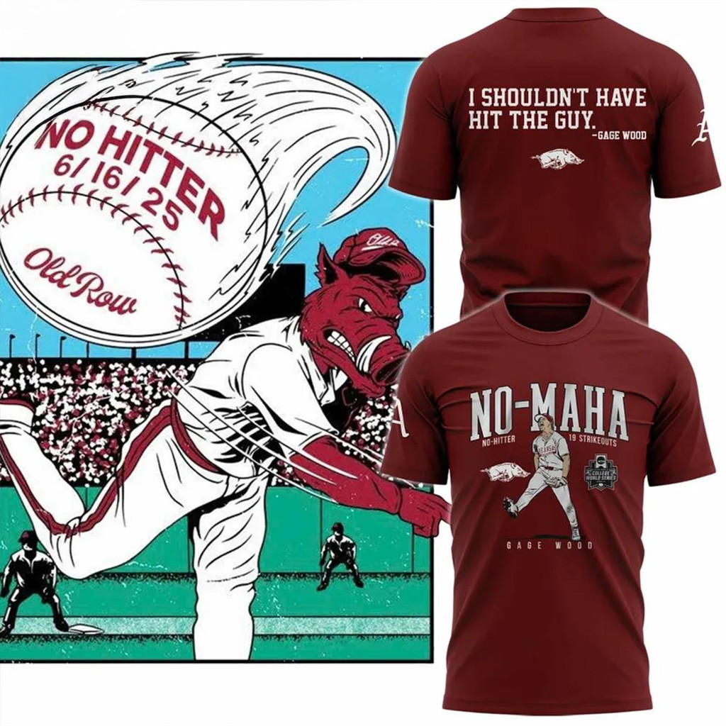 Arkansas Razorbacks No Hitter No-Maha T-Shirt Arkansas Razorbacks Merch Gifts For Fans-1