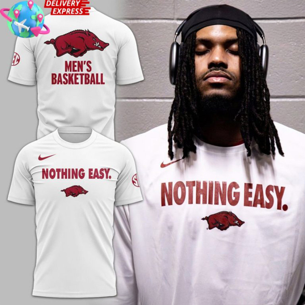 Arkansas Razorbacks Nothing Easy Special T-Shirt Awesome Father's Day Gifts-1