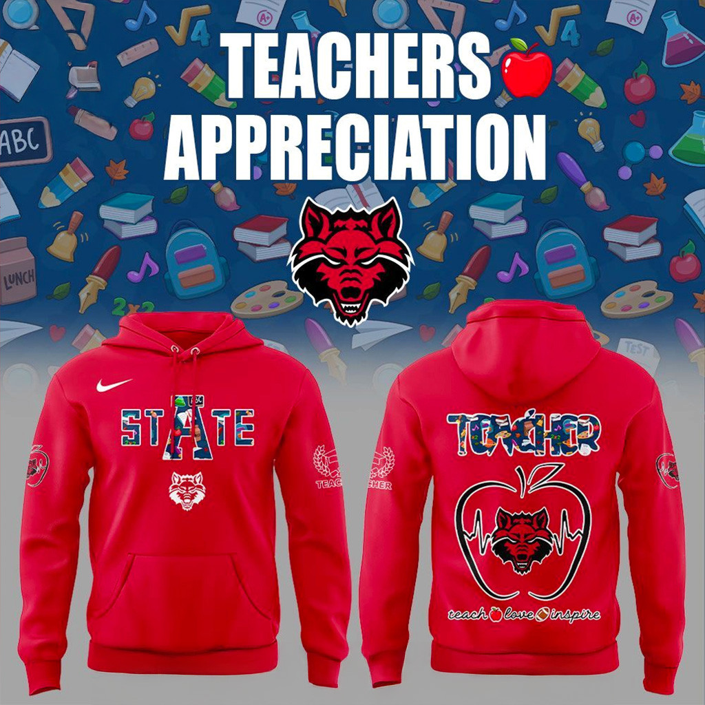 Arkansas State Red Wolves Teachers Appreciation 2025 Hoodie Wolves Merch Gifts For Fans-1