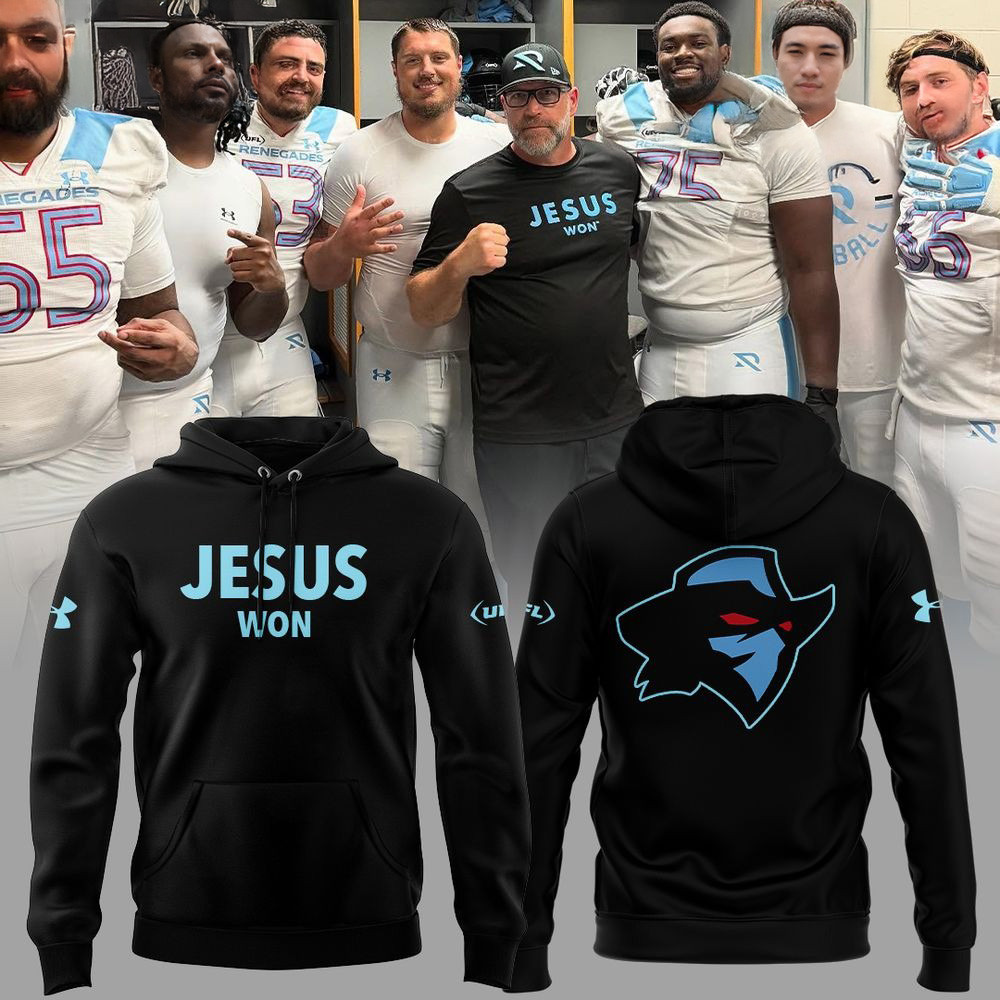 Arlington Renegades X Jesus Won 2025 Special Black Hoodie Arlington Renegades Merch Fans Gifts-1