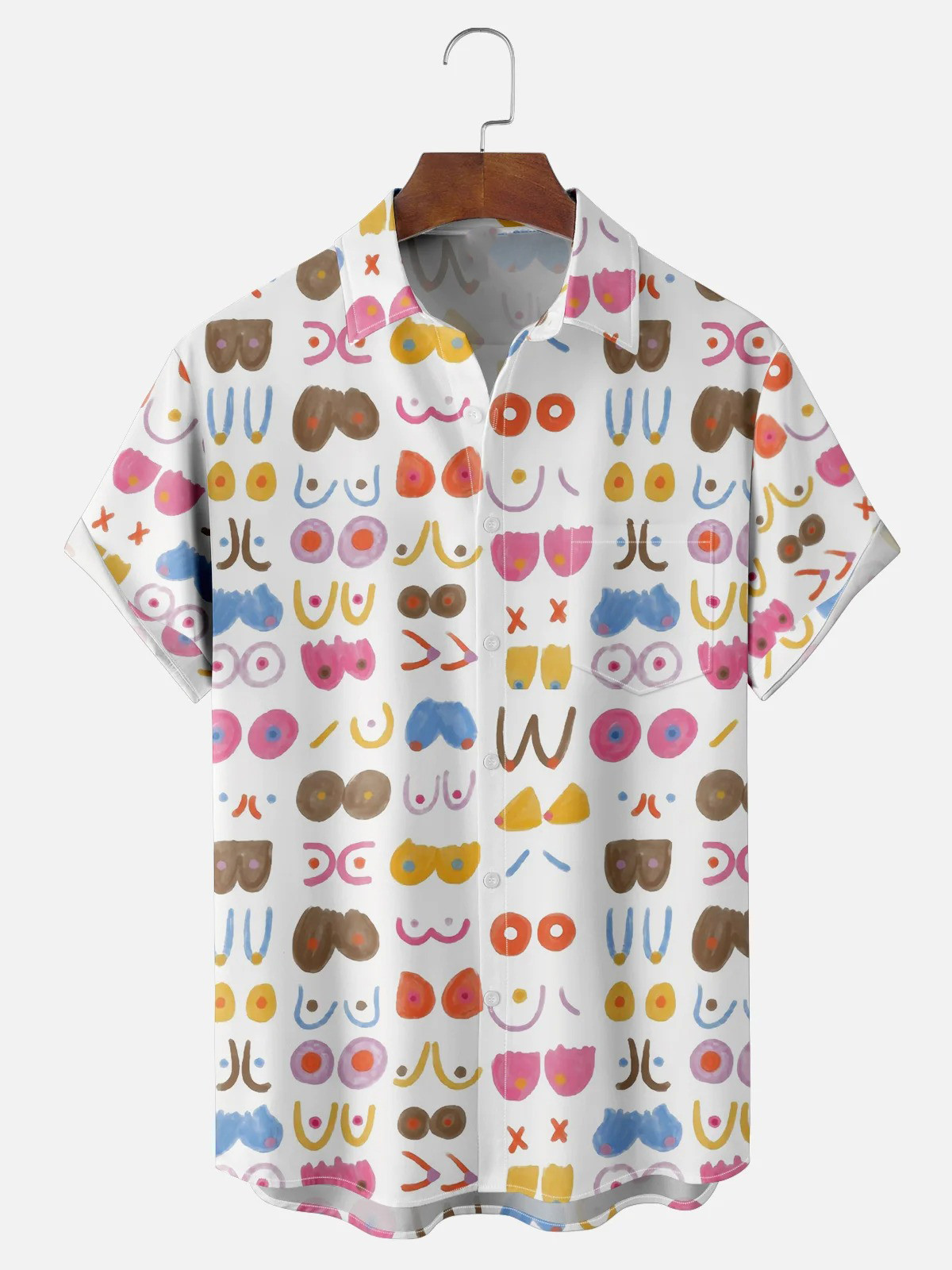 Art Boobs Chest Pocket Casual Shirt-1