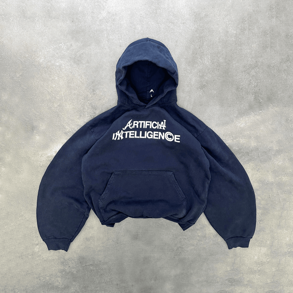 Artificial Intelligence Hoodie Navy Hoodie Unique Father's Day Gifts-1