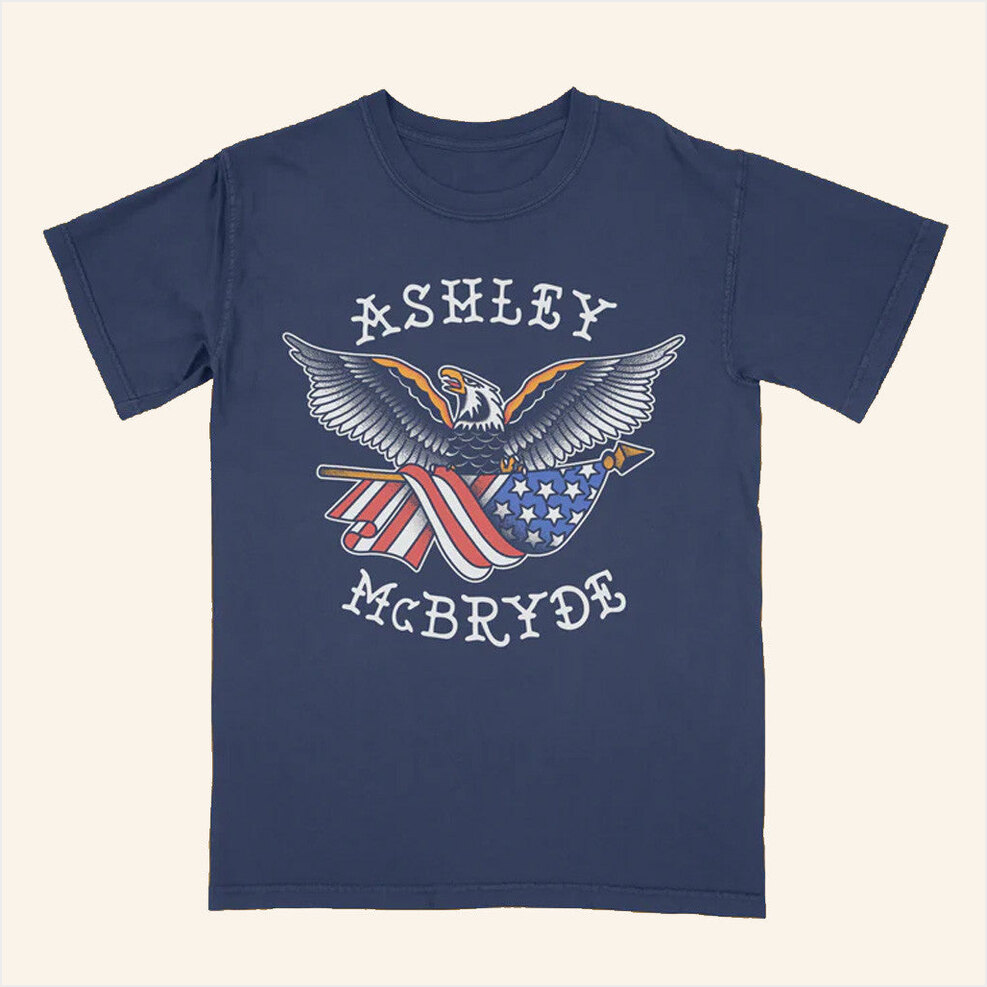 Ashley Mcbryde Merch Navy Eagle Flag T-Shirt Birthday Ideas For Husband Gifts For Friends-1