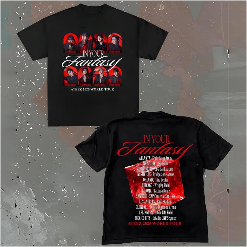 Ateez 2025 World Tour In Your Fantasy T-Shirt Ateez World Tour 2025 In North America Shirt-1